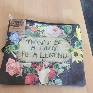 Jubly-Umph Floral Cosmetic Bag - Black and Multicolor